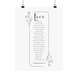Faith Culture Love Is Patient 1 Corinthians 13 Christian Matte Poster | Love Never Fails Scripture Wall Art Print 12" x 16" Matte