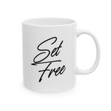 Faith Culture - Set Free Christian Mug, 11oz & 15oz | Bold Faith-Inspired Coffee Cup