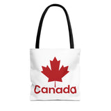 Faith Culture – Canada Maple Leaf Tote Bag | Bold & Patriotic Everyday Carryall 13" × 13'' Black