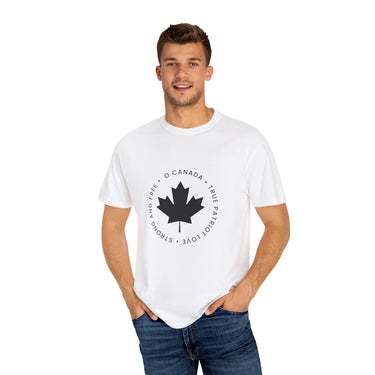 Faith Culture - O Canada Anthem Maple Leaf Unisex T-Shirt – White | Strong and Free Tee White