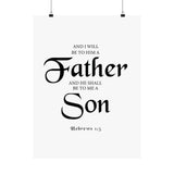 Faith Culture - Hebrews 1:5 Christian Poster Father and Son Scripture Wall Art