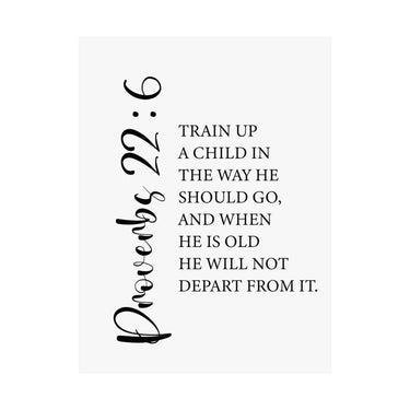 Faith Culture - Train Up a Child Christian Poster Proverbs 22:6 Scripture Wall Art