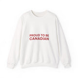 Faith Culture – Proud to Be Canadian Crewneck Sweatshirt – White | Classic Patriotic Statement Pullover