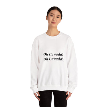 Faith Culture β O Canada Maple Circle Crewneck Sweatshirt β White | Anthem-Inspired Pullover