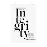 Faith Culture - Walk in Integrity Christian Poster Proverbs 20:7 Scripture Wall Art 24″ x 36″ Matte