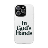 Faith Culture – In God’s Hands Christian Tough Phone Case iPhone 16 Pro Glossy
