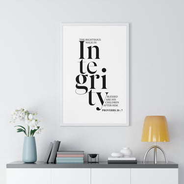 Faith Culture - Proverbs 20:7 Christian Scripture Wall Art Walk in Integrity