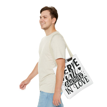 Faith Culture - Serve One Another in Love Christian Tote Bag - Galatians 5:13 Bible Verse