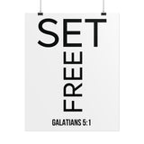 Set Free Christian Poster | Galatians 5:1 Bible Verse Wall Art 16" x 20" (Vertical)