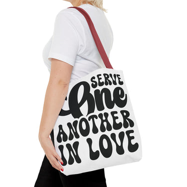 Faith Culture - Serve One Another in Love Christian Tote Bag - Inspirational Bible Verse Galatians 5:13