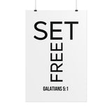 Set Free Christian Poster | Galatians 5:1 Bible Verse Wall Art