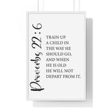 Faith Culture - Proverbs 22:6 Christian Scripture Wall Art Train Up a Child 20" x 30" White
