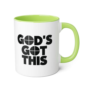 Faith Culture - God’s Got This - Christian Accent Coffee Mug, 11oz Light Green 11oz
