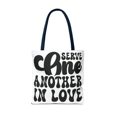 Faith Culture - Serve One Another in Love Christian Tote Bag - Inspirational Bible Verse Galatians 5:13