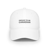 Faith Culture – Proud to Be Canadian Low Profile Baseball Cap – White | Minimal Patriotic Statement Hat White One size