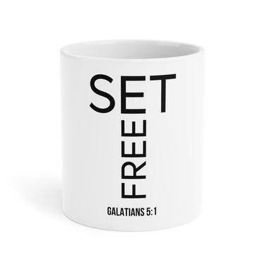 Set Free Christian Mug | Galatians 5:1 Bible Verse Gift 20oz White