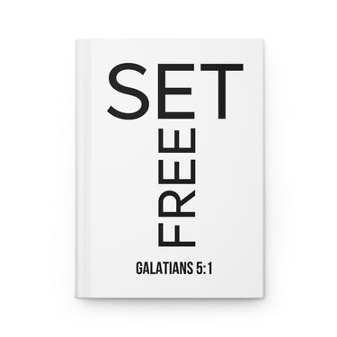 Set Free Hardcover Christian Journal | Galatians 5:1 Bible Verse Notebook Journal