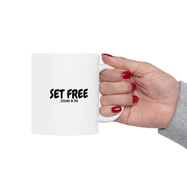 Faith Culture - Set Free Christian Coffee Mug β John 8:36 Scripture Mug, 11oz & 15oz