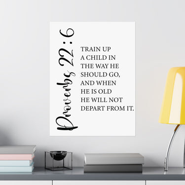 Faith Culture - Train Up a Child Christian Poster Proverbs 22:6 Scripture Wall Art