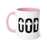 Faith Culture - GOD of the Cross - Christian Accent Coffee Mug, 11oz Pink 11oz