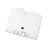 Faith Culture β True North Strong & Free Crewneck Sweatshirt β White | Minimalist Canadian Anthem Pullover