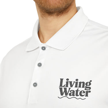 Faith Culture - Living Water - Christian Unisex Performance Polo by adidasĀ® White