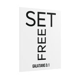 Set Free Christian Poster | Galatians 5:1 Bible Verse Wall Art