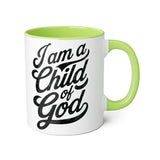 Faith Culture - Child of God - Christian Accent Coffee Mug, 11oz Light Green 11oz