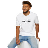 Faith Culture – Stand Firm Unisex T-Shirt – White | Christian Encouragement Tee Inspired by 1 Corinthians 16:13