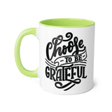 Faith Culture - Choose to Be Grateful - Christian Thanksgiving Accent Mug, 11oz Light Green 11oz