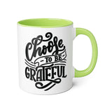 Faith Culture - Choose to Be Grateful - Christian Thanksgiving Accent Mug, 11oz