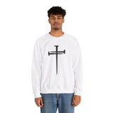 Faith Culture - Christian Cross - Unisex Heavy Blendâ„¢ Crewneck Sweatshirt White