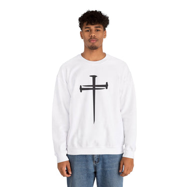Faith Culture - Christian Cross - Unisex Heavy Blendâ„¢ Crewneck Sweatshirt White