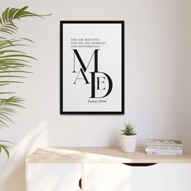 Faith Culture - Christian Home Décor - Eternal Reflection - Psalm 139:14 Wall Art 20″ x 30″ (Vertical) Black 1.25"