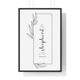 Faith Culture - Christian Home Décor - My Shepherd - Psalm 23:1 Wall Art 24″ x 36″ Black