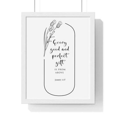 Faith Culture - Divine Gifts - James 1:17 - Christian Wall Art 11″ x 14″ White