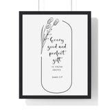 Faith Culture - Divine Gifts - James 1:17 - Christian Wall Art 16" x 20" Black