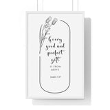 Faith Culture - Divine Gifts - James 1:17 - Christian Wall Art 20" x 30" White