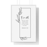 Faith Culture - Divine Redemption - Romans 3:23 - Christian Wall Art 24″ x 36″ White