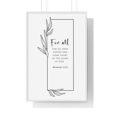 Faith Culture - Divine Redemption - Romans 3:23 - Christian Wall Art 24″ x 36″ White