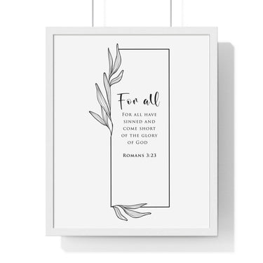Faith Culture - Divine Redemption - Romans 3:23 - Christian Wall Art 16" x 20" White