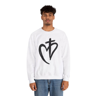 Faith Culture - Eternal Love - Christian Unisex Heavy Blendâ„¢ Crewneck Sweatshirt White