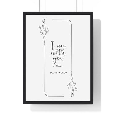 Faith Culture - Ever-Present Guide - Matthew 28:20 - Christian Wall Art 18″ x 24″ Black