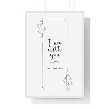 Faith Culture - Ever-Present Guide - Matthew 28:20 - Christian Wall Art 24″ x 36″ White