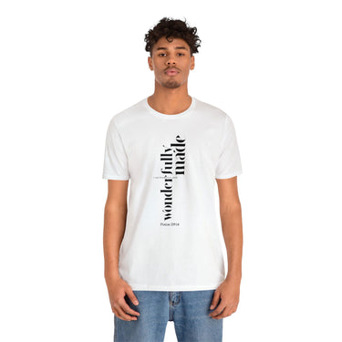 Faith Culture - Fearfully and Wonderfully Made Psalm 139:14 - Christian Unisex Jersey Short Sleeve Tee White