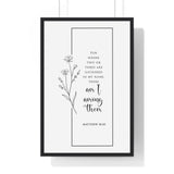 Faith Culture - Gathering in His Name - Matthew 18:20 - Christian Wall Art 20" x 30" Black