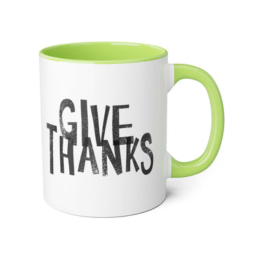 Faith Culture - Give Thanks - Christian Thanksgiving Accent Mug, 11oz
