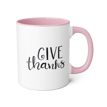 Faith Culture - Give Thanks - Christian Thanksgiving Accent Mug, 11oz