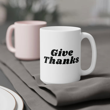 Faith Culture - Give Thanks Ceramic Coffee Mug Christian Thanksgiving Gift