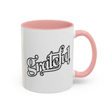 Faith Culture - Grateful - Christian Thanksgiving Accent Coffee Mug, 11oz and 15oz 11oz Pink
